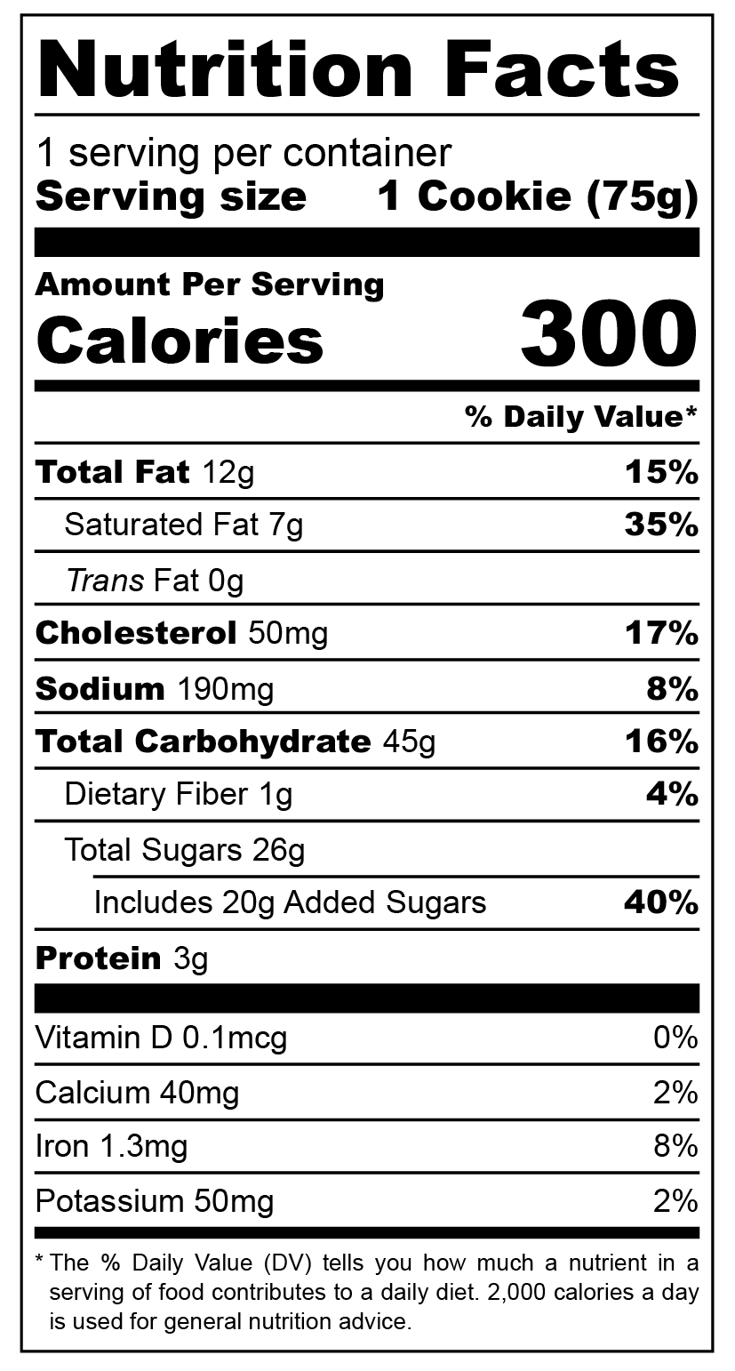 Nutrition facts CONFETTI HALLOWEEN SPRINKLES