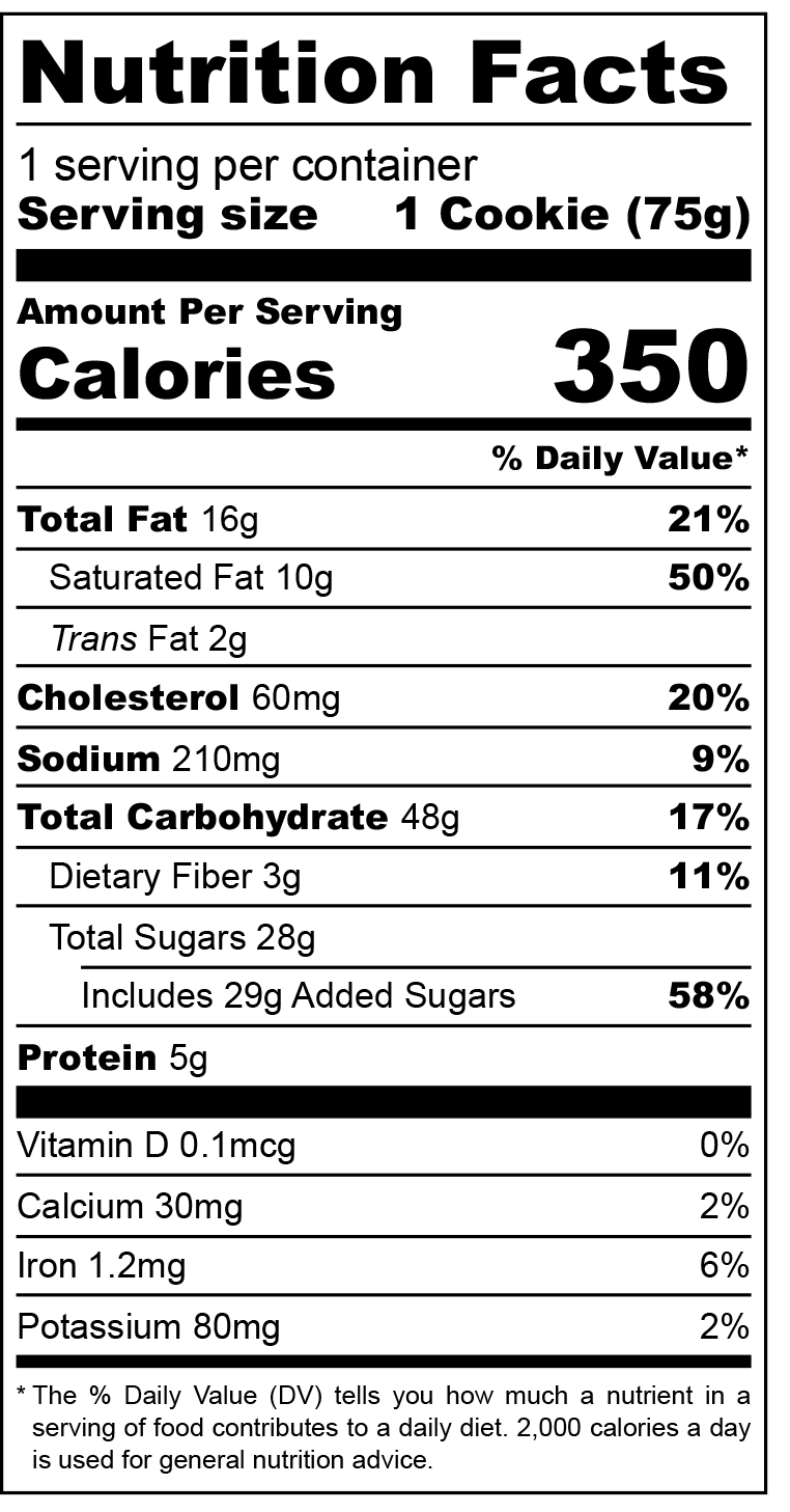 Nutrition facts CHOCOLATE COVERED STRAWBERRY x6