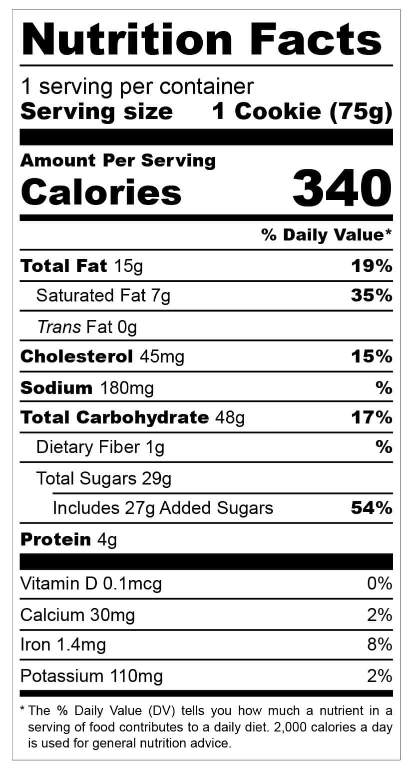 Nutrition facts PISTACHIO CITRUS