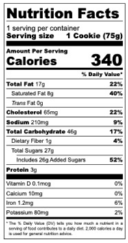 Nutrition facts THE BELL'S